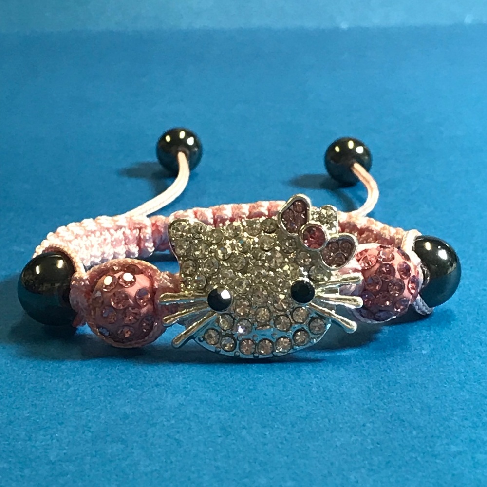Hello Kitty CZ Pink Expandable Knotted Bracelet